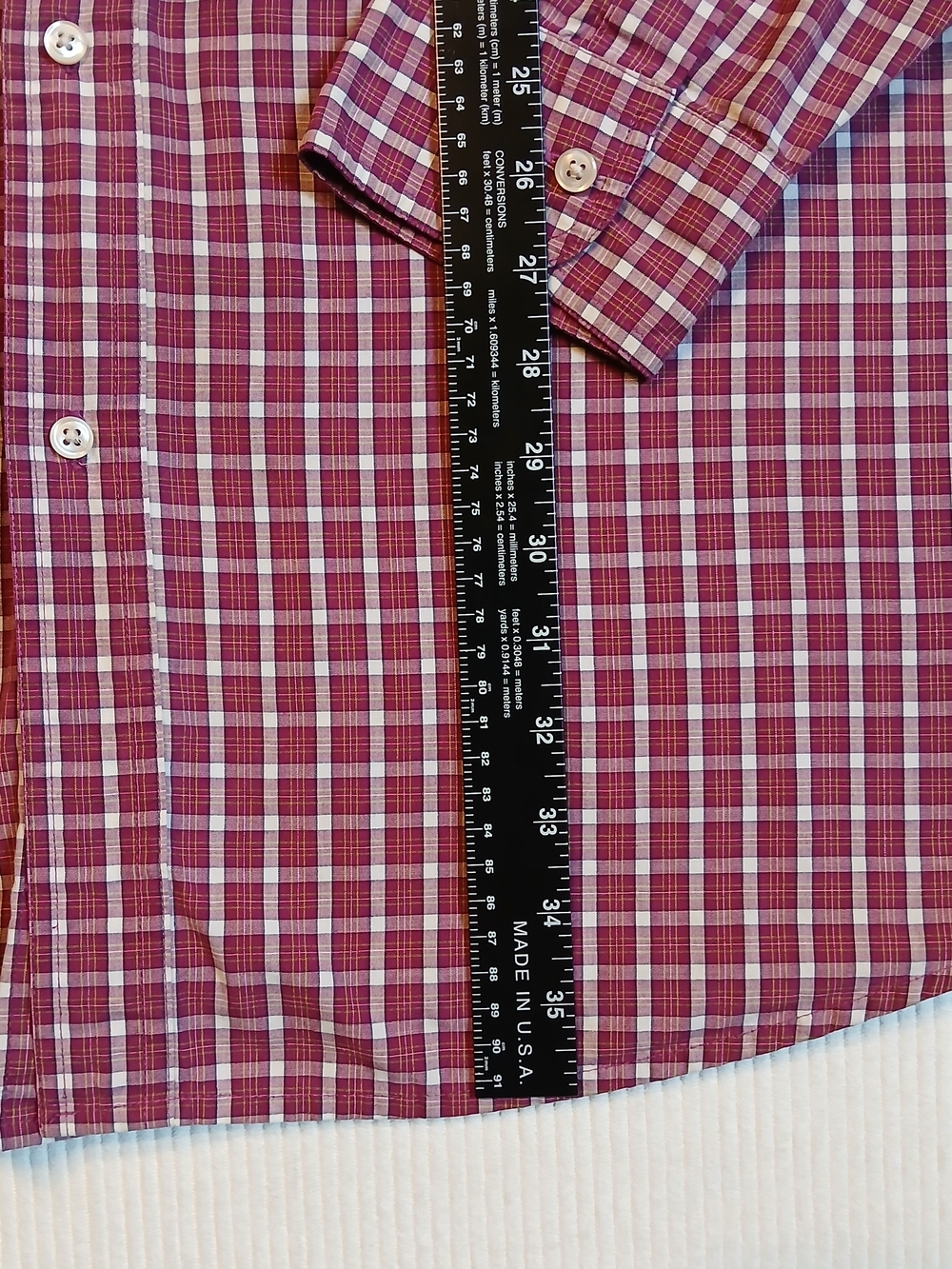 Chaps Men's 3XL Button Down Shirt Red Plaid Long Sleeve Pocket Logo Easy Care - Picture 2 of 8